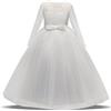Ho Mall Fiore Ragazze Estivo Abito con Merletto Appliques della Prima Comunione Pizzo Corpetto Abiti da Sposa Damigella Lungo dalla Principessa (Z-Bianca, 10-11 Anni)