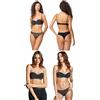JADEA Galà Coordinato Ragazza Completo Intimo Donna Reggiseno Fascia Bretelle Removibili e Brasiliano 4683 (Nero, 2/S)