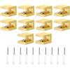 QUARKZMAN Morsetto per Ripiano in Vetro, 10pz Porta Clip in Vetro Regolabile Oro, Staffa di Supporto Morsetto a U per Pannello Fisso 5-8mm