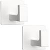 YUET Ganci per asciugamani per armadio, spugne e accappatoi, autoadesivi (senza foratura), appendiabiti per bagno, cucina, hotel, garage, in acciaio inox 304, montaggio a parete, confezione da 2