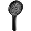 Krobec Soffione doccia, doccia a mano grande da 130 mm. Soffione doccia con 3 modalità, set di doccia Premium.Massaggio spray per spa (Nero)
