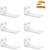 YFCVIP 6 Pezzi Staffe per Mensole Fluttuanti, 10 Cm Staffe per Mensole Pesanti, Supporto da Appendere Alla Parete per Mensole Fai da Te | 5 mm Di Spessore con Viti (Bianco) 4in