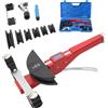 ECUTEE Curvatubi Manuale Ø 6-22 mm, Utensile Piegatubi Manuale Curvatubi Multistrato, Pinza Piegatrice a 0-90° per Tubi a Mano con 7 Stampi Pesanti per Tubi in Ottone, Rame, Alluminio