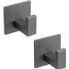 YUET Ganci per asciugamani per armadio, spugne e accappatoi, autoadesivi (senza foratura), appendiabiti per bagno, cucina, hotel, garage, in acciaio inox 304, montaggio a parete, confezione da 2