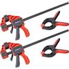 Gunpla 4 Pezzi Set di Morsetti a Barra 2pcs x 12 y Morsetti a Molla 2 x 6, Morsetti da Falegnamea Sgancio Rapido per Serrare e Aprire con Una Sola Mano, Ideal per Lavorazione del Legno