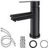 Minnhua Rubinetto Lavabo Bagno Rubinetto per Lavabo Nero Rubinetti Lavabo Set di Rubinetti Lavabo Opaco Rubinetti Miscelatore Alto Lavabo Bagno A Cascata Per Cucina Acciaio Inossidabile