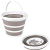 Homéa Secchio retrattile in plastica e silicone, 10 l, ø32 x h. 24 cm, bicolore bianco/tortora