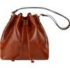 Time Resistance Borsa a Secchiello in Pelle - Borsa da Donna in Pelle Pieno Fiore - Borsa a Spalla Artigianale Italiana (Marrone Cognac)