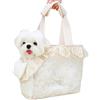 ONECUTE Trasportino per Cani di Piccola Taglia, Gatti e Conigli con Design a Pizzo, Borsa Morbida in Cotone, Collassabile e Leggero per Viaggi (24 x 17 x 23 cm)