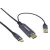 PremiumCord Cavo 4K da HDMI a USB-C, 4K 2160p 60Hz, Full HD 1080p, HDMI 2.0, HDR, HDCP 2.2, Alloggiamento In Metallo, Connettori Placcati Oro, Grigio Siderale, 2 m