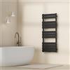 [neu.haus] Scalda Asciugamani da Parete Radiatore Scaldasalviette per Bagno Termoarredo ad Acqua Calda 120 x 50 cm Attacco Basso Centrale - Nero