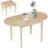 HOMCOM Tavolo da Pranzo a Ribalta per 4-6 Persone, Tavolo Pieghevole Ovale e Salvaspazio in Legno di Pino, per Cucina, Sala da Pranzo e Soggiorno, 140x70x75 cm, Color Legno