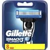 Gillette Mach3 Lame di ricambio Turbo per rasoio da uomo (8 pezzi), con lame più dure dell'acciaio