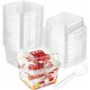 Wnqou 240ml/8.5oz Clear Dessert Cups, 50Pcs riutilizzabili in quadrata Dessert Cups, Mini trasparente antipasti ciotola di servizio per dolci Mousses, budini, partito