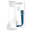 Wessper K1 BOROSCILICATE Actitex 1L Bottiglia Filtrante per acqua In vetro borosilicato, 1 Filtri Fast Disk Inclusi riduce il cloro nell'acqua, Acqua Filtrata Istantaneamente, Bianco/Trasparente