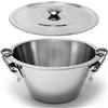 MGE World Stampo per Budino 22 cm in Acciaio Inossidabile con Coperchio - Cottura Uniforme, Ideale per Flan, Babà, Panna Cotta e Pasticceria Casalinga