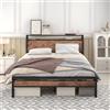 HOJINLINERO Letto matrimoniale 120 x 200 cm, letto in metallo con testiera e rete a doghe in metallo, letto per ragazzi, letto funzionale, struttura in metallo, letto industriale, senza materasso, nero