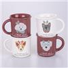 Villa d'Este Home Tivoli Set 4 Tazzina caffè natalizia 90 ml in ceramica, Xmas Animal