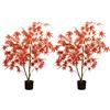 Zstar 2 pezzi di acero autunnale artificiale grande, 120 cm, grandi piante artificiali in acero, decorazione per interni, albero d'autunno artificiale in vaso per casa colonica, casa, matrimonio