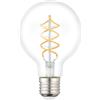 Eglo Lampadina Globe LED a spirale, attacco E27, lampadina decorativa vintage con design rétro, 7,3 Watt, luce bianca calda, 806 lumen, 2700 k, lampadina Edison G80, diametro 8 cm