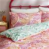 Appletree - Copripiumino rosa con foglie tropicali - Letto singolo (140 x 200 cm) - 100% cotone - reversibile 2 colori - 1 federa - Set copripiumino giungla verde - Foglie di palma tropicale in rosa