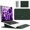 Hinnwer 15 15,6 16,1 Pollici Custodie per PC Portatile Borsa con Funzione Stand per MacBook Air 13 M3/M2/M1 A3113 A2681 A2337, MacBook Pro 14 M4/M4 Pro/M4 Max A3112 A3401 A3185 A2992 A2918 A2779 Verde