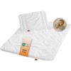 sleepling 194478 baby set per lettino bimbo composto da piumino invernale 100 x 135 cm e cuscino piatto 40 x 60 cm, 100% microfibra, anallergico, bianco