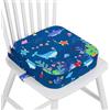 wooshwa Rialzo Sedia Bambini, Cartoon Cuscino Rialzo Alzatina Sedia per Bambini con 2 Regolabile Cinghie & Base Antiscivolo, Lavabile (Animali Marini)