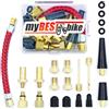 myBESTbike - Set di adattatori per pompa valvola per bicicletta, DV AV SV, compressore pompa pneumatici, valvola Schrader, ago sferico, adattatore in rame per auto