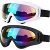 SHYL~JIER Confezione da 2 occhiali da sci, moto, snowboard con protezione UV, antivento, lenti antiriflesso, per uomini, donne, ragazzi, bambini