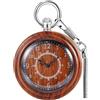 Tiong Orologio da tasca in legno vintage al quarzo numeri arabi orologi da tasca in legno con catena ciondolo classico per regalo di compleanno di Natale, Rosso, Classico