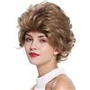 WIG ME UP - M-270-12SP16 Parrucca Donna Corta Wild Cotonata Voluminosa Anni 80 Mix Castano Biondo