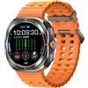 Ethelred JS Watch 7 Ultra Smart Watch 1:1 47 mm Watch7 Schermo AMOLED Bluetooth Chiamata Quadrante Personalizzato Bussola Uomo Donna Smartwatch (Arancione)
