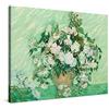 PICANOVA - Vincent Van Gogh Roses 80x60cm - Quadro Su Tela - Stampa Incorniciata Con Spessore Di 2cm Altre Dimensioni Disponibili Decorazione Moderna