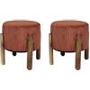 HOME DECO FACTORY, HD0336, Set di 2 sgabelli Cotele Scott in terracotta, morbidezza, mobili, seduta, panca e sgabello, 35,5 x 35 x 35 cm, altezza seduta 30 cm, marrone terracotta