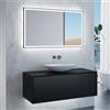 neoro n60 mobile La: 120 cm con 1 scomparto estraibile, lavabo bianco opaco, con specchio illuminato, BN0068WM+BN0757BM+BN0017MI, n60 [Mobili da Bagno > Set Mobili da Bagno]