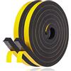 YANKUIRUI Nastro Autoadesivo in Schiuma, 12mm(Larghezza) x 12mm(Spessore), Guarnizione in Gomma per Porte e Finestre, Anti Freddo, Rumore e Collisione, Lunghezza Totale 4M, Nero