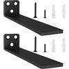 YFCVIP 2 Pezzi Supporti per Scaffali, Staffe per Mensole Pesanti, Supporti Mensola Reggi Mensola Porta Mensole da Muroper la Casa, la Cucina e l'ufficio | 20cm, Portata 70 Kg (Nero) 8in