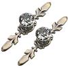 BOZONLI 2 Pezzi Pomelli di Cristallo 25mm Maniglie a Forma Diamanti Trasparente Maniglie per Mobili Porte Armadietti Cassetti e Guardaroba (Bronzo Base 120mm)