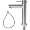 Minnhua Rubinetto Solo Acqua Fredda Acciaio Inossidabile, Rubinetto per Acqua Fredda con Tubo Flessibile, Miscelatore Lavabo Bagno, Rubinetto Bagno Lavabo Toilette, Cucina (Uscita Dritto)