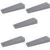 Sossai 5 x Cuneo porta/Fermaporta in gomma rigida | sossai® TSK95 | Colore: grigio