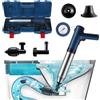 Aisny Pompa Stura Scarichi Elettrico, Stura WC Sturalavandini a Pressione Pompa in Acciaio Inox con Barometro 4 Adattatori in Gomma Sbloccatore per Bagno Cucina WC Scarico a Pavimento Lavabo