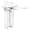 Generic Set di maniglie per porta UPVC, colore: bianco, leva 92 mm PZ, 122 mm vite a vite, piastra posteriore 212 mm x 34 mm per esterno