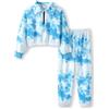 PATPAT Set abbigliamento bambina, tie-dye manica lunga, autunno primavera, regalo per il primo giorno di scuola. Cardigan e pantaloni, abbigliamento sportivo e casual, comodo, per bambine 10-11 anni