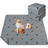 PICK FOR LIFE Tappetini Assorbenti per Cani, 2 Pezzi Traverse Cani 60 x 90 cm Tappetini Igienici per Cani Lavabili, Antiscivolo, Alta Assorbenza, Criceti, Conigli, Cani, Grigio