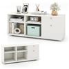 KOMFOTTEU Mobile portaoggetti con 4 cubi semi-aperti e 2 cassetti, armadio basso multifunzione, panchina TV, per soggiorno, camera da letto, ufficio, 108 x 39 x 50 cm, bianco
