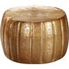 FineBuy Tavolino Salotto Metallo 60x36x60 cm Tavolino da Esterno Oro Martellato | Tavolo da Soggiorno Rotondo | Design Tavolino Moderno