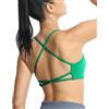 icyzone Reggiseno sportivo da donna, con scollo rotondo, imbottito, per yoga, allenamento, palestra, corsa, Menta Profonda, XL
