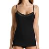 GARDA - 3 pz Canotta Donna in Filo di Scozia con Spalla Stretta con Pizzo Art. 0160 (2/S, Nero)