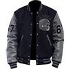Aksah Fashion Tom Hardy Venom Varsity Jacket Uomo | Giacca nera e grigia con maniche in lana e pelle, Design 2 - Maniche in ecopelle, XL